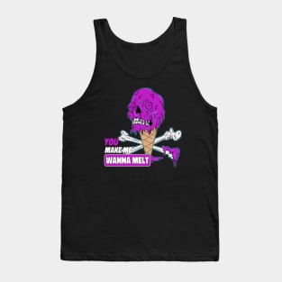 Make Me Melt Dripping Ice Cream Skull Tank Top